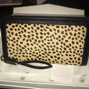 Stella & Dot Covet Mercer leopard Leather wallet
